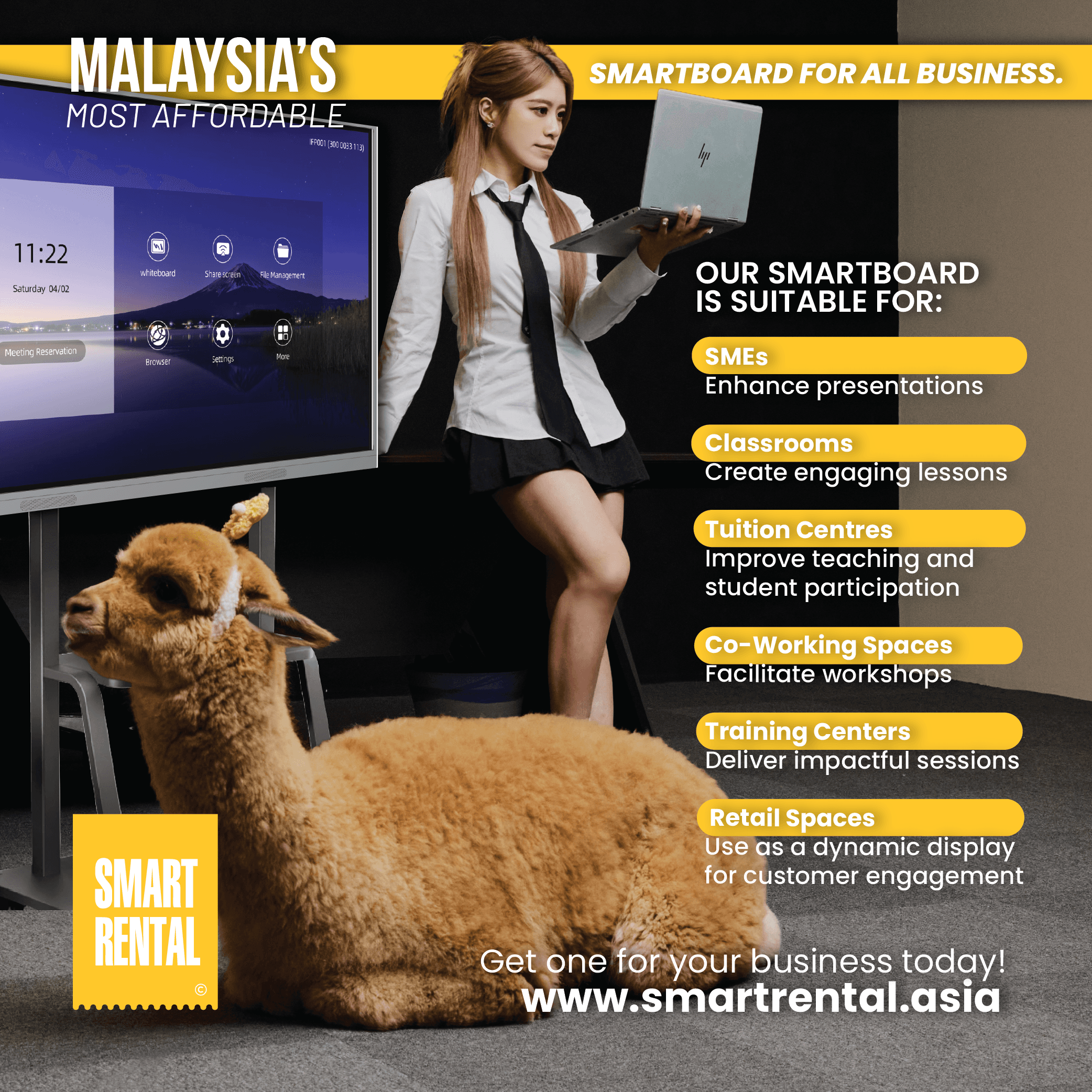 Teams using interactive boards in an office.