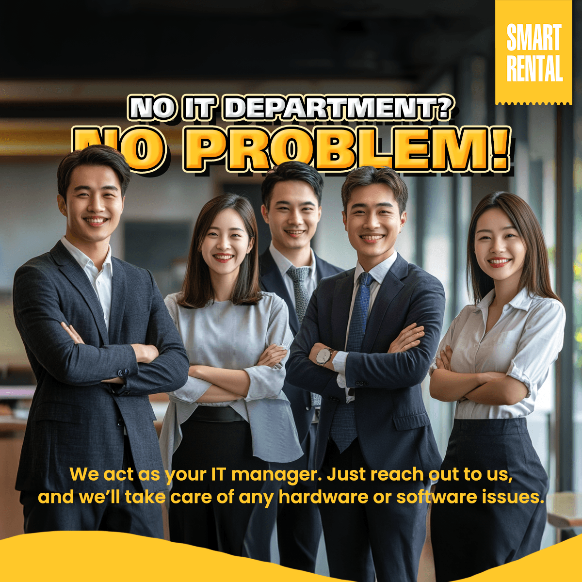 No IT Manager needed. Rent a laptop online for your business