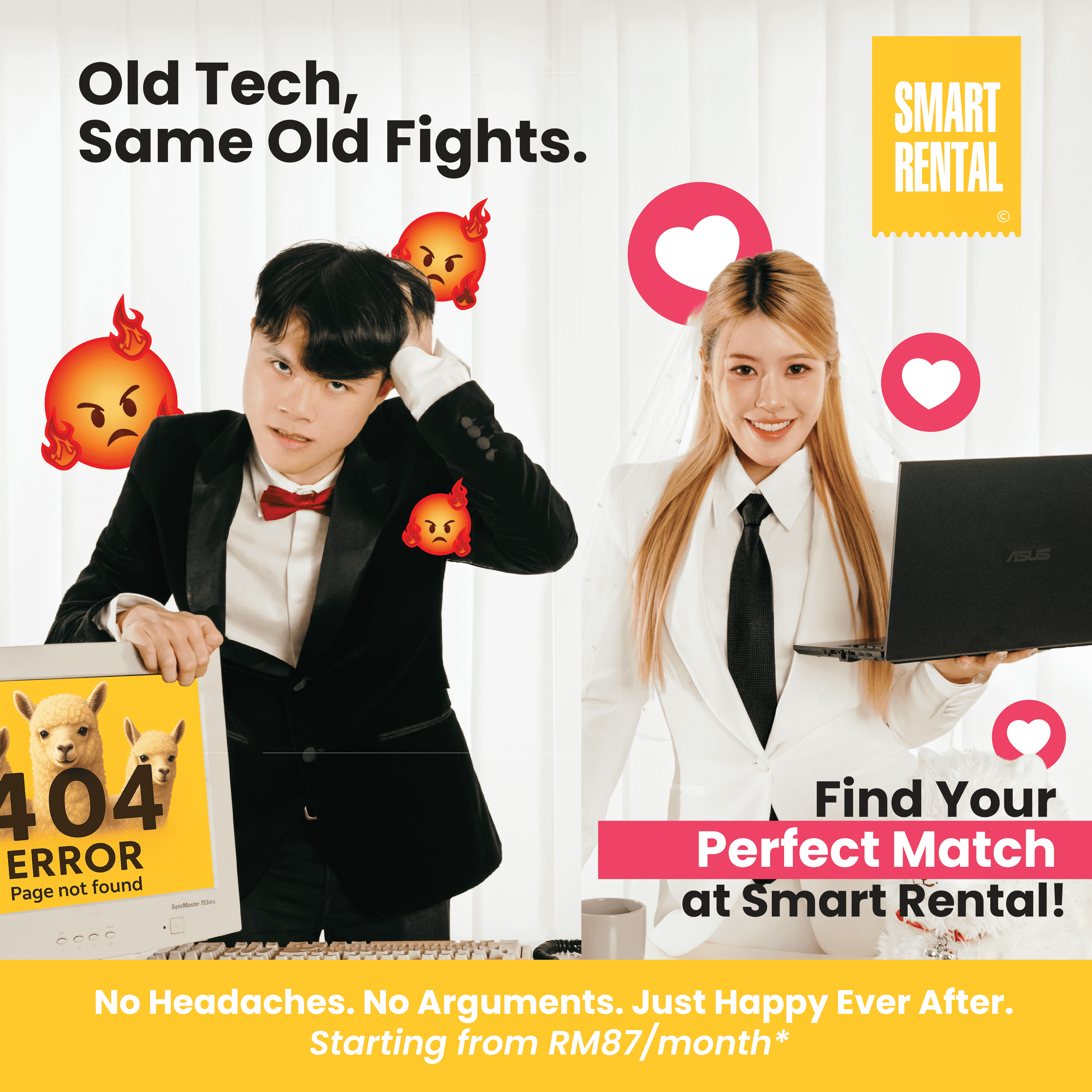 Laptops and desktops side-by-side.